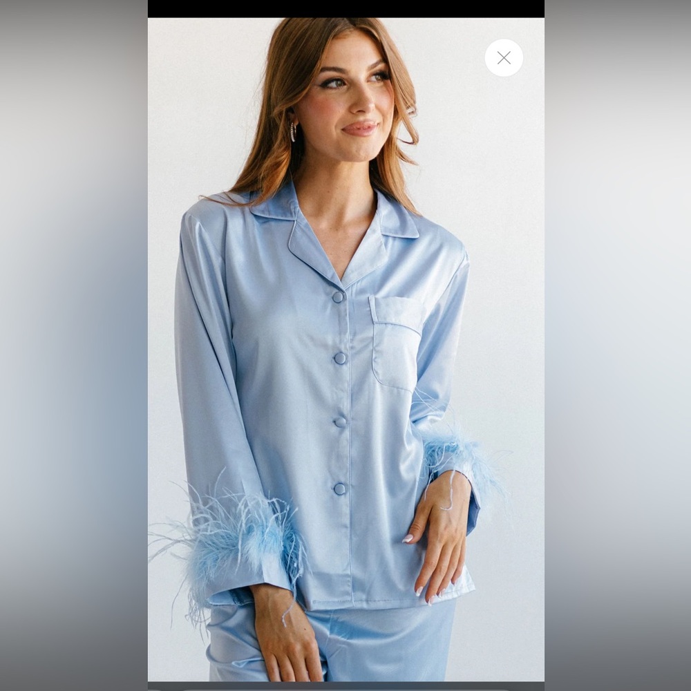 BON VIVIANN FRENCH BLUE PAJAMAS - Size Large